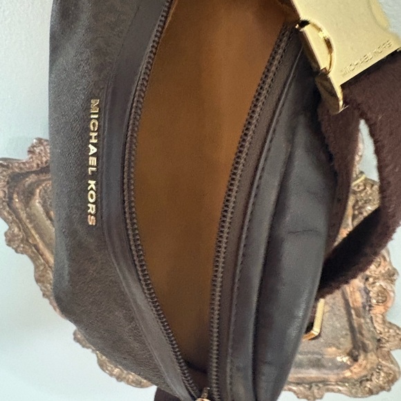 Michael Kors Brown Logo Crossbody Belt Bag with Gold Hardware - Picture 3 of 5